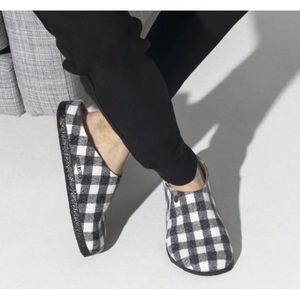 +Women’s BIRKENSTOCK Zermatt Shearling Plaid White Size 38